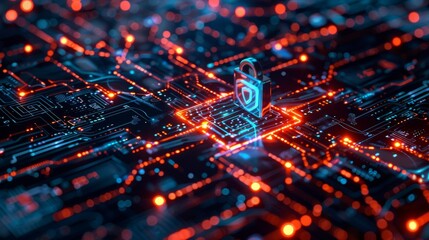 Poster - Abstract technology background illustrating critical cybersecurity concepts