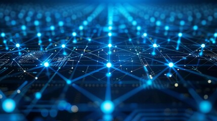 Poster - Abstract technology background illustrating edge computing networks in a digital environment