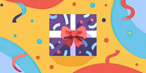 Sticker - Vibrant Present with Abstract Patterns