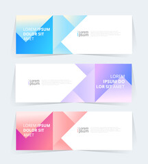 Wall Mural - geometric banner design with vector presentation template.