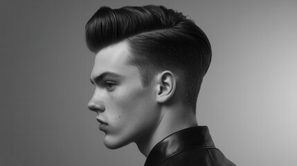 Classic pompadour with a sharp fade, highlighting vintage men s style