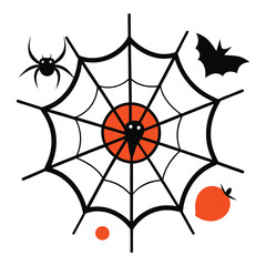 Spider Webs Halloween Elements Vector Illustration.