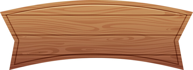 Wall Mural - banner flag with realistic wooden texture. empty template