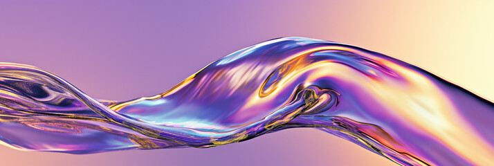 Aufkleber - Abstract liquid form flowing with iridescent colors