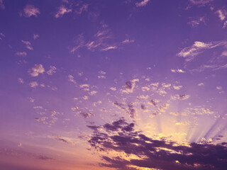 Wall Mural - Purple sunset sky with clouds