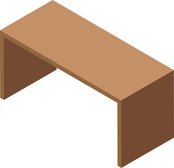 Poster - Simple illustration of a wooden desk standing on a white background