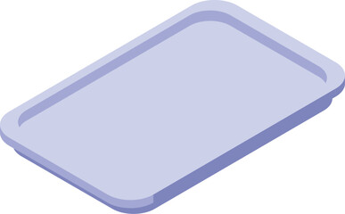 Poster - Simple, empty, rectangular plastic serving tray, shown in isometric view