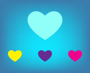 Poster - Vector color icons on blue background with gradient