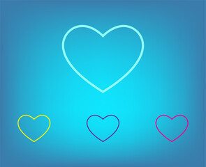 Poster - Vector color icons on blue background with gradient
