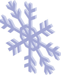 Poster - Light purple snowflake with isometric design illustrating winter season