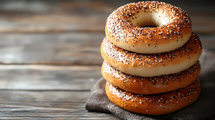 Poppy Seeds And Sesame Seeds Bagels