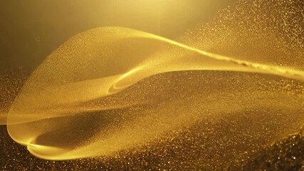 Poster - Golden Dust Swirls in Ethereal Dance Under Soft Light at Twilight. Generative AI