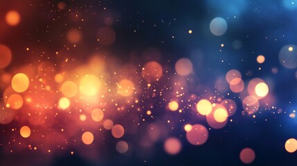 Poster - Abstract Bokeh Background with Warm and Cool Colors - A captivating abstract background with a mesmerizing blend of warm and cool colors. The image features twinkling bokeh lights, representing hope, 