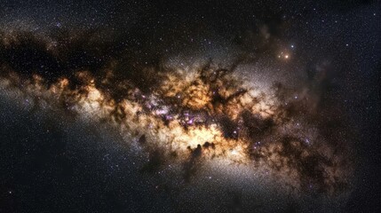 Poster - Milky Way Galaxy - Stunning Cosmic View - The Milky Way, our galaxy, is a majestic spiral of stars, gas, and dust. This image captures the vastness of the universe and the beauty of our celestial home