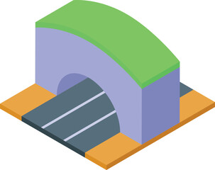 Poster - Modern city overpass connecting two roads isometric icon, urban infrastructure element for transport design projects