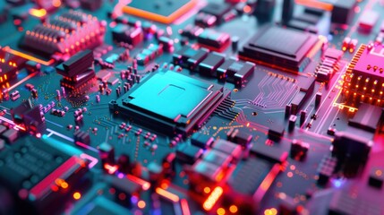 Poster - Peripheral Component Interconnect PCI motherboard semiconductor computer technology background.