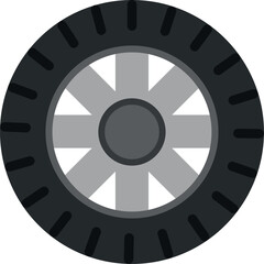 Poster - Car wheel color icon. Rubber tire rim