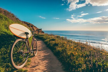 Poster - bicycle on the beach