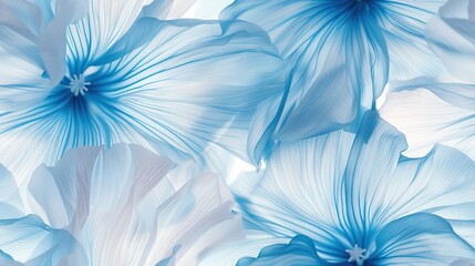 Poster -   Close-up of a blue-white flower with many petals in the center