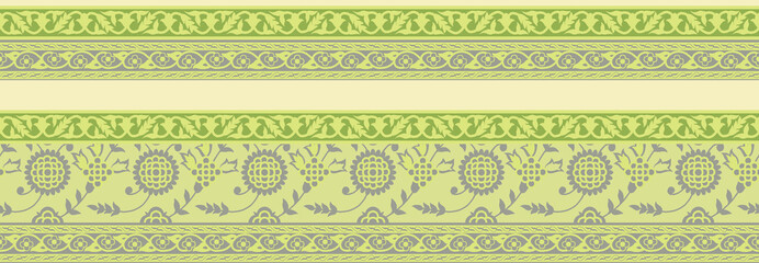 pattern with green leaves seamless beautiful wallpaper cards boder design floral leaf vintage ornament Victorian ethnic print
