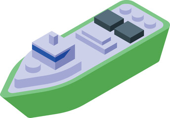 Poster - Container ship carrying cargo, isometric illustration of a cargo ship