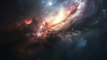 Cosmic Spiral Galaxy with Star Dust, space, universe, galaxy, nebula