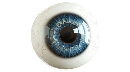 Wall Mural - one single human eyeball organ model isolated on white background