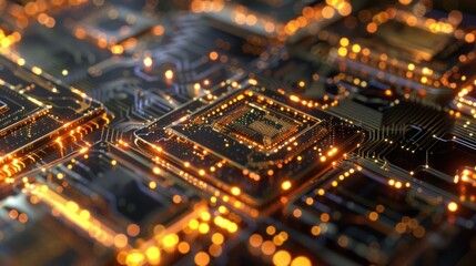 Poster - Peripheral Component Interconnect PCI motherboard semiconductor computer technology background.