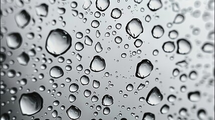 Poster - Raindrops on a clear pane of glass. Generative AI.