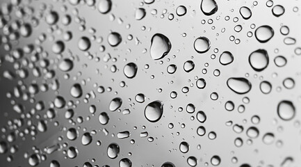 Poster - Raindrops on a clear pane of glass. Generative AI.