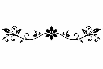 graphic with a black white and pink elegant plant flower  ornament on an isolated background