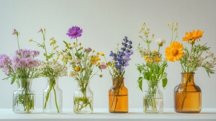 Poster - Wildflowers in Glass Vases