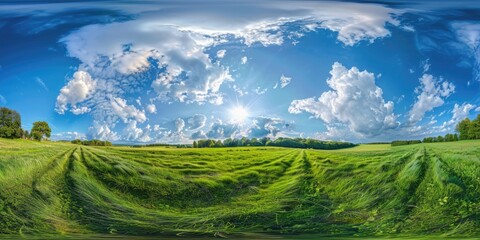 Wall Mural - Panorama Park 360. Beautiful 360-Degree View of Natural Landscape in Germany