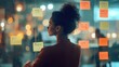 © hanafi 99d - Woman Looking at Sticky Notes