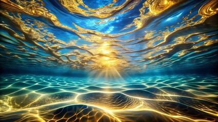 Wall Mural - Submerged Symphony: A Marbleized Underwater Melody  AI generated