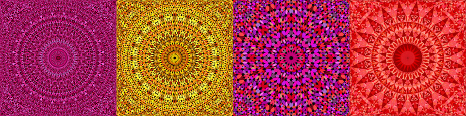 Poster - Seamless geometrical mandala pattern set