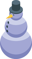 Poster - Classic snowman with a black hat is standing in the snow