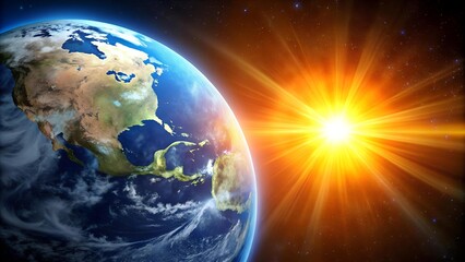 Wall Mural - earth's guiding light: sun's influence on our planet ai generated