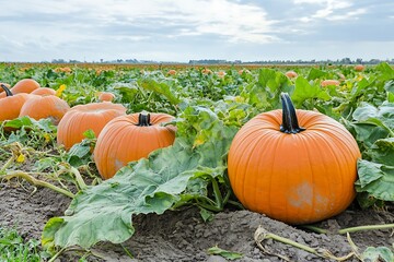 Canvas Print - pumpkin on a field