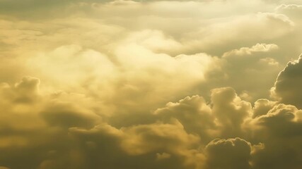 Canvas Print - Like a golden veil the clouds cover the sky in a soft shimmering light.