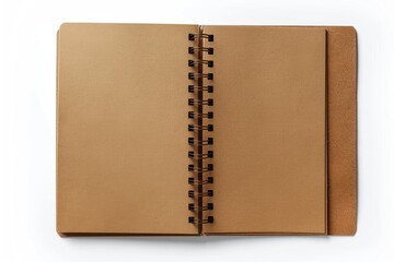 Aufkleber - A notebook with a brown cover sitting on a white surface, perfect for use as a study aid or creative workspace