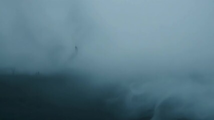 Wall Mural - The dense fog es away any sense of direction making it impossible to distinguish between reality and the ghostly apparitions that seem to materialize from within its depths.