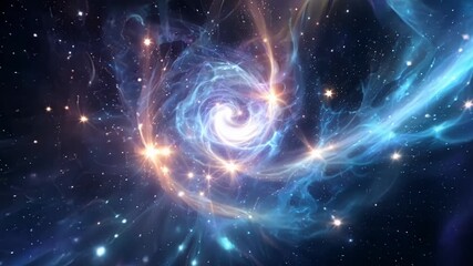 Canvas Print - Descending into a swirl of glowing gas and stars like a virtual journey into the heart of a cosmic storm.