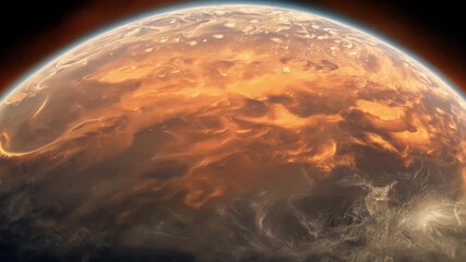 Wall Mural - a closer look at the stunning greenhouse effect on venus as the thick clouds heat and create a scorc