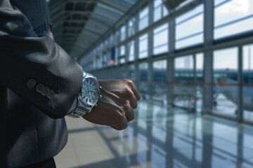 Poster - A detailed view of someone's wrist and watch, suitable for use in fashion or lifestyle contexts