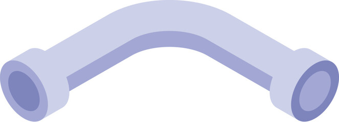Poster - Plastic pipe is bending, creating a curved section for a plumbing system