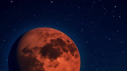 Sticker - A timelapse of the lunar eclipse showcasing the moons transformation from a bright luminous orb to a shadowed crimson disk.