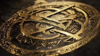 Wall Mural - A zoomedin shot of a single alchemy symbol its shape and design hinting at powerful secrets.