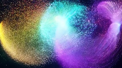 Canvas Print - Rainbowcolored particles dance and play in the air their magic radiating with every movement.