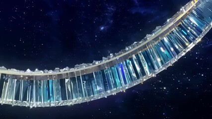 Wall Mural - A stunning display of celestial rings suspended in the endless expanse of night their ling crystals gleaming like stars.